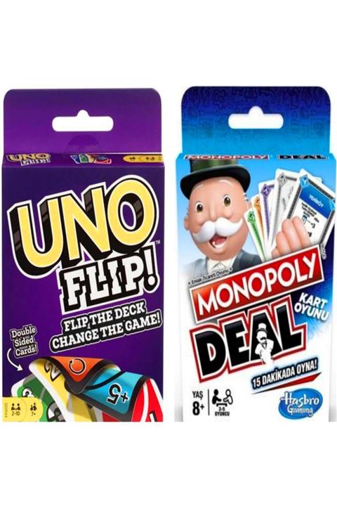 SLV Uno Flıp Ve Monopoly Deal 2'li Kart Oyunu