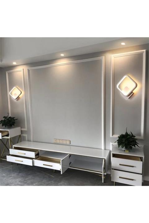 Sinem Avize Beyaz Kare Günışığı Ledli Aplik 2 Adet