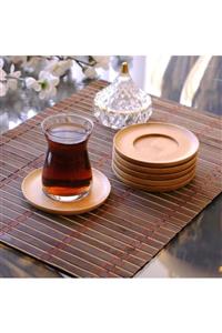 Wow Home Yuvarlak Bambu Çay Tabak 6 Adet