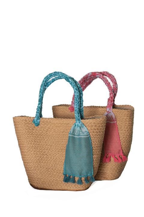 Kavshak Hasır Püsküllü Kadın Plaj Çantası