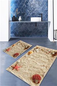 Hayveys Kumsal Dijital Banyo Paspas Seti 2'li 60x90 ve  60x60 cm