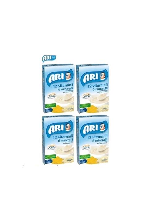 Arı Mama 12 Vitaminli 6 Mineralli Sütlü Pirinçli Mama 4 Adet  200 gr