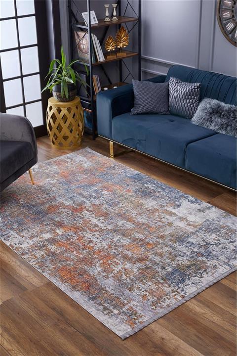 Rugina Savoy Mavi Ve Kiremit Rengi Makine Halısı B559a