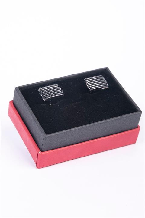 BAYEFENDİ Gümüş Renk Kabartma Desenli Kol Düğmesi