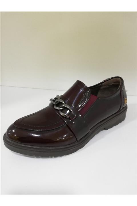 Mammamia Kadın Bordo Rugan  Ayakkabı