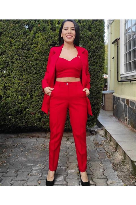 MİS CİX Kadın Kırmızı Takım Elbise