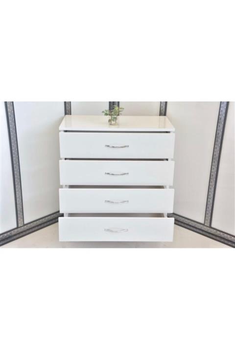 SPARKLE Beyaz 4 Çekmeceli Şifonyer Dolap