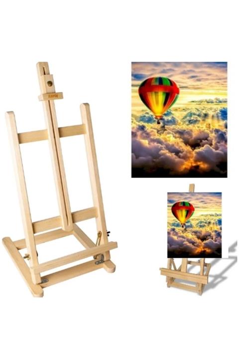 LİLYHOBBYLAND Sayılarla Boyama Seti 40x50 Cm (çerçeveli ) Ahşap Masa Üstü Şövale Ile Birlikte: Gökyüzü Ve Balon