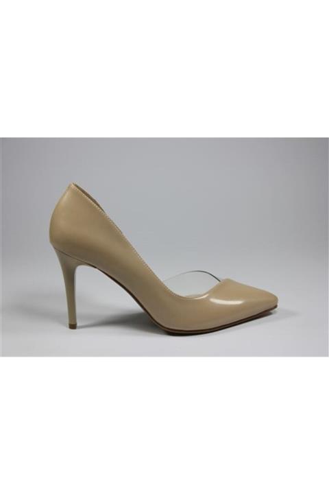 KARVENSHOES Kadın Ten Rugan Yanı Açık Şeffaf Detaylı Stiletto 136