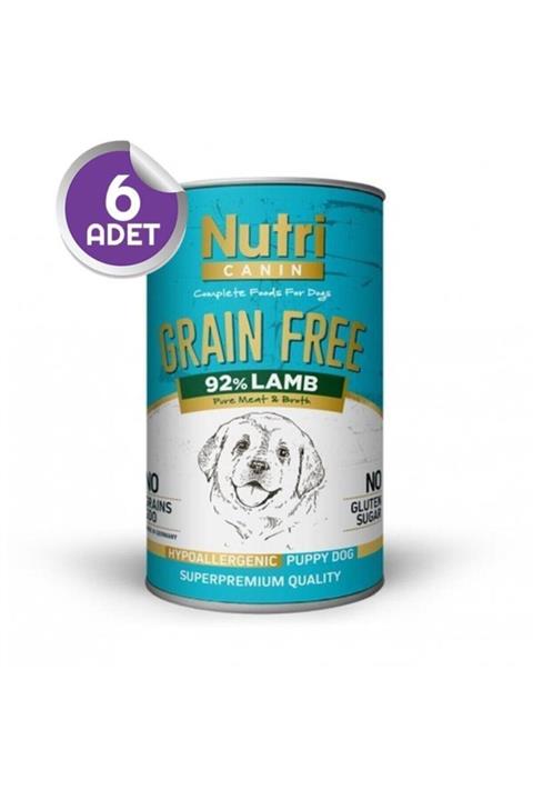 Nutri Canin Tahılsız Kuzulu Yavru Köpek Konservesi 400 gr 6 Adet