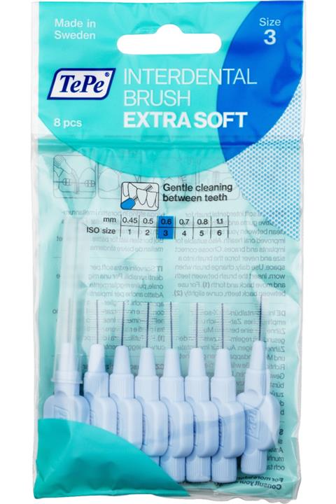 TePe Extra Soft Arayüz Fırçası Mavi 0,6mm 8'li