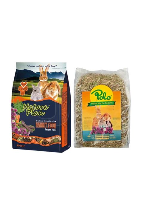 Oripet Nature Plan Tavşan Yemi 800 Gr + Herbal Mix Ot 1000 gr.