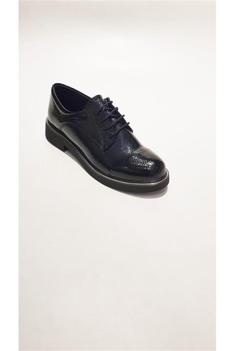 Marco Bellini Kadın Siyah Rugan Oxford Ayakkabı