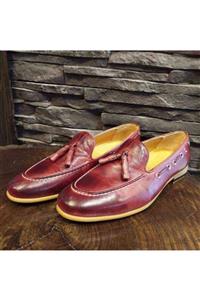 1952 Concept Bordo Deri Püsküllü Loafer