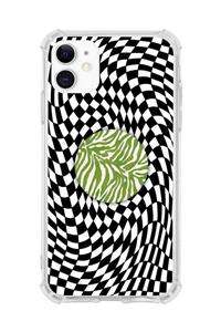 shoptocase Iphone 11 Darbe Emici Dama Desenli Ve Yeşil Zebra Desenli Popsocket Kombini