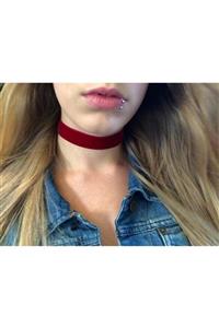 Nishstyle Kadın Aksesuar 2 Cm Bordo Kadife Choker