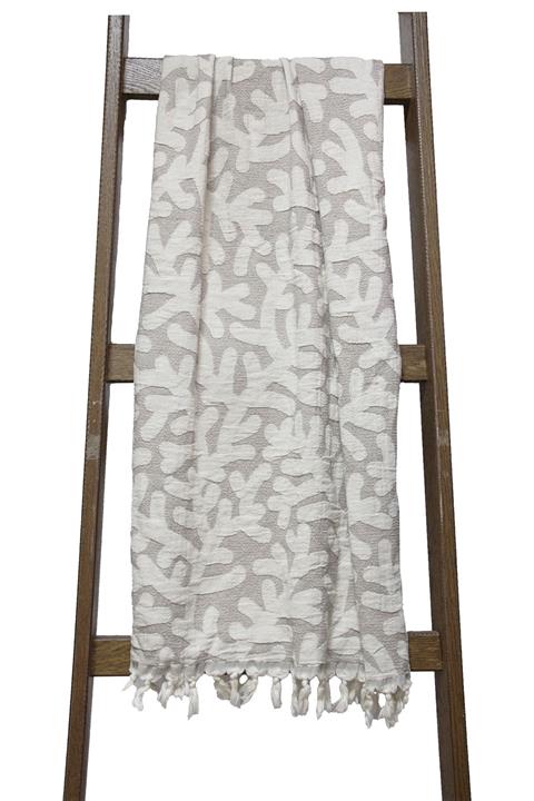 Lucy and Home %100 Pamuk Unisex Jakarlı Saçaklı Plaj Peştemali, Havlusu 90x160 Cm