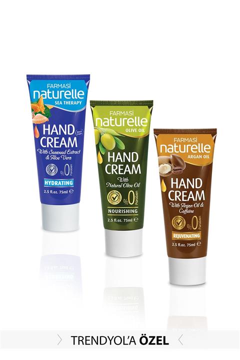 Farmasi Naturelle 3'lü El Kremi Seti 75 ml x3 - Deniz Mineralli & Zeytinyağlı & Argan Yağlı