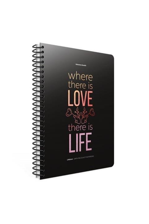Gıpta Life Book 19x26 100 Yaprak Kareli Karton Kapaklı Spiralli Defter 3647