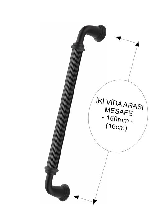 bablife 5 Adet Melis Mat Siyah 160mm Lüks Çekmece Dolap Mobilya Kulpları