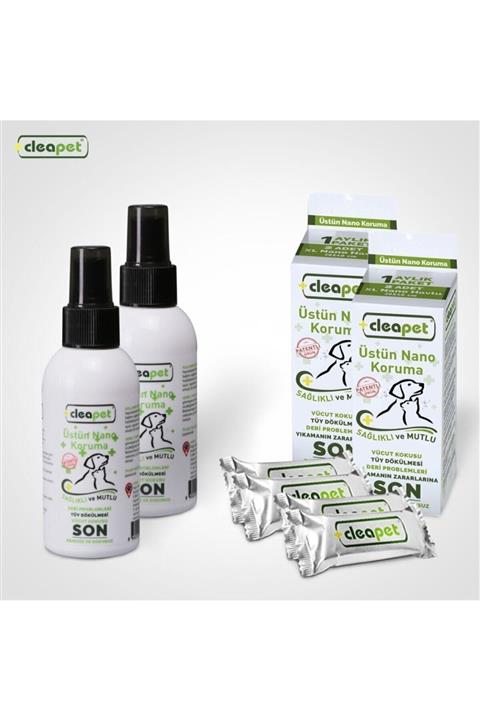 Cleapet 2 Kutu Havlu 2 Adet Süstün Nano Sprey Sağlık Paketi