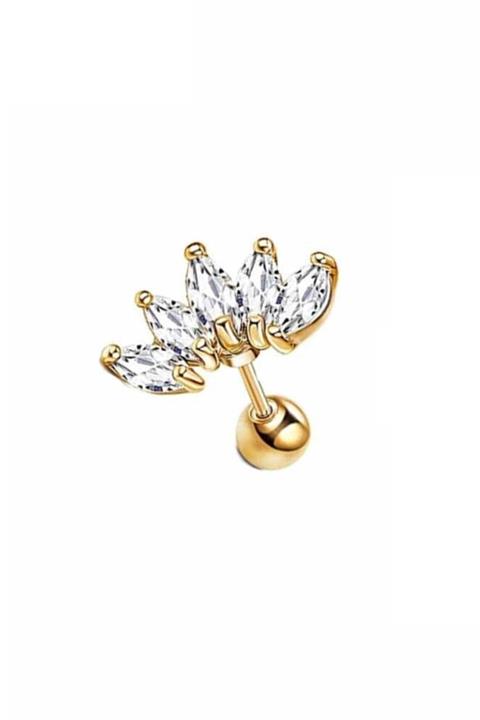 VipBT Helix Tragus Snug Conch Daith Rook Earlobe Çelik Yaprak Kıkırdak Küpe Piercing