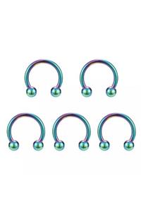 Jaida Moda 316l Cerrahi Çelik Hologram 5li Set Septum Piercing