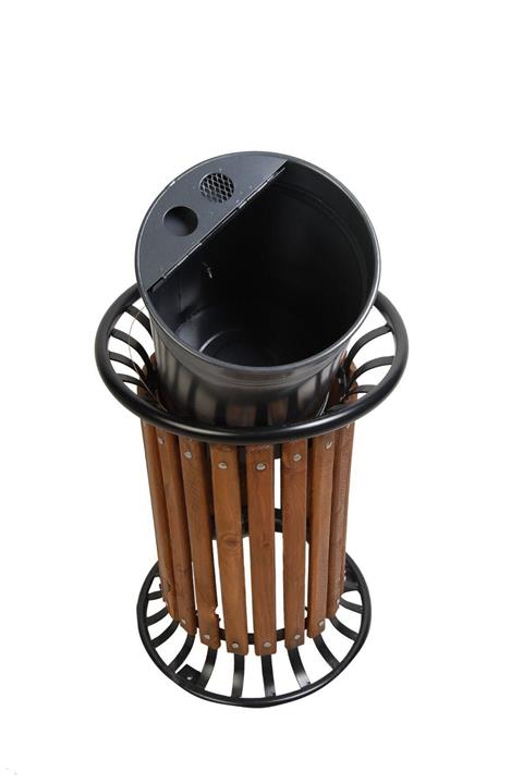 cyatelier 0 Ayak Çöp Kovası, Çöp Sepeti, Çöp Tenekesi, Ahşap Desenli, Bahçe, Park, Ofis, Ev