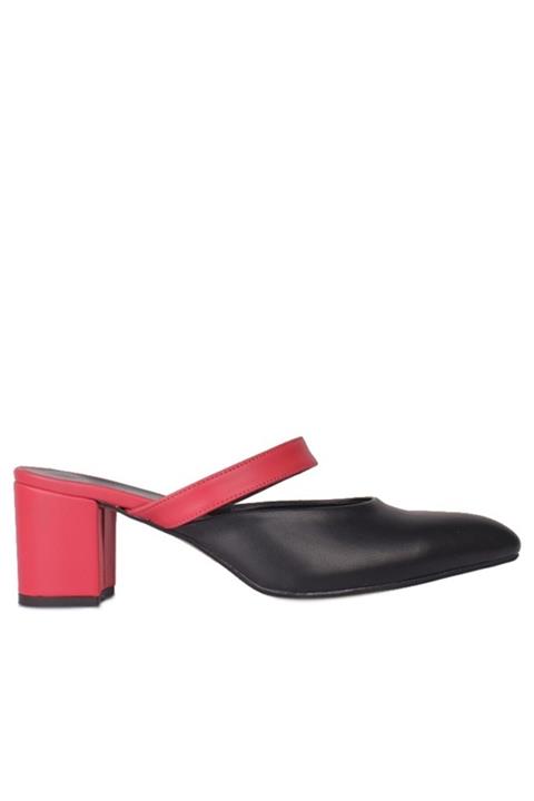 Fitbas 111629 524 Kadın Kırmızı Siyah Büyük & Küçük Numara Terlik