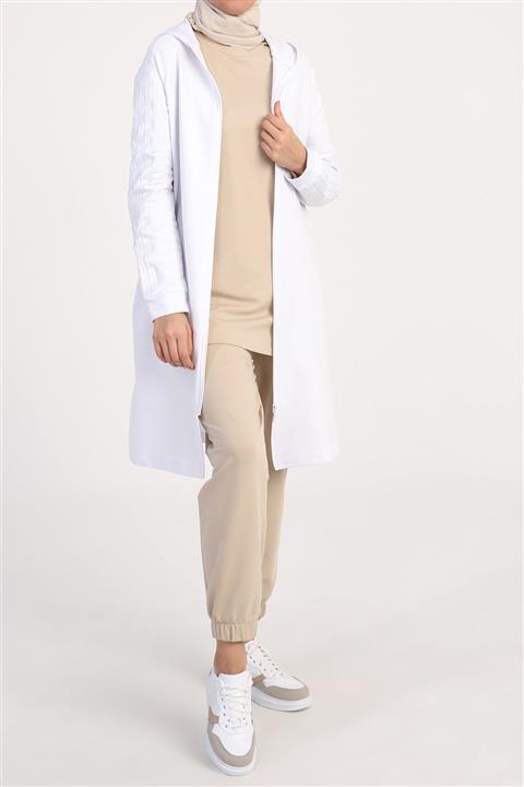 ALLDAY Beyaz Saten Şeritli Basic Hırka