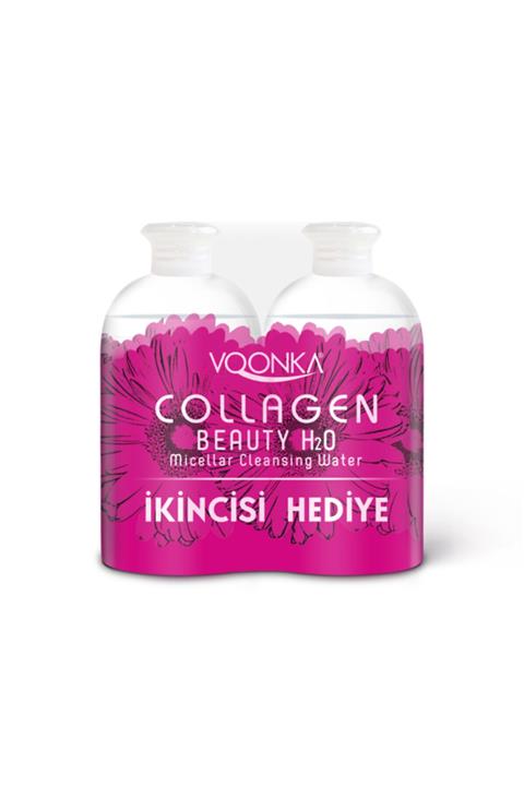 Voonka Tüm Cilt Tipleri Için Uygun Kolajen Içeren Temizleme Suyu 500 Ml X2