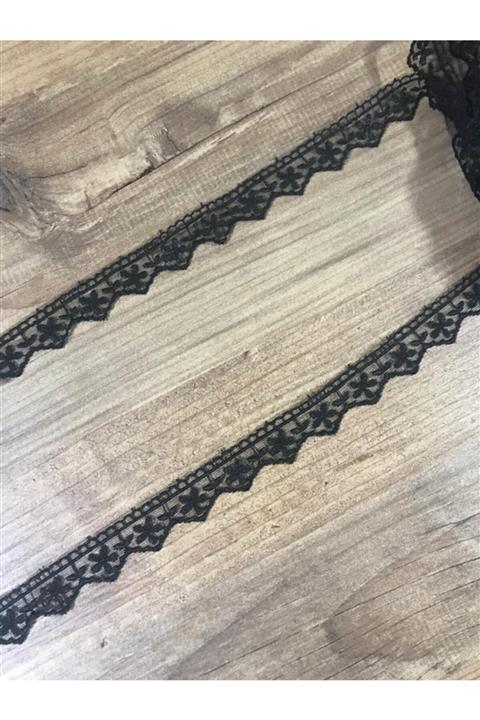 efem gipür Siyah Sarmal Fransız Dantel Bant