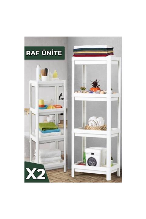 Mim Life 2 Adet Banyo Rafı Mutfak Rafı Balkon Rafı Organizer Raf Dolap Beyaz