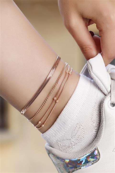 Ervalina İtalyan Zincirli Çoklu Halhal