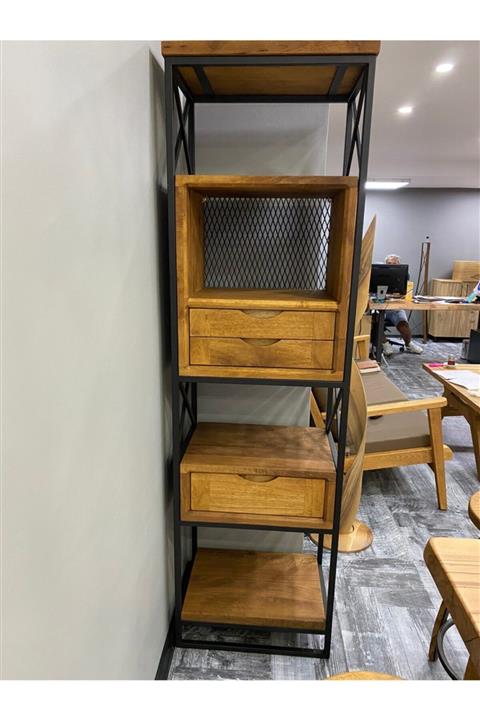 Wood Wood Ahşap 3 Çekmeceli Arya Köşe Kitaplık