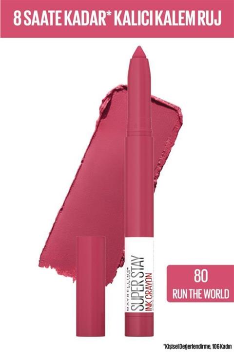 Maybelline New York Maybelline Super Stay Ink Crayon Kalem Mat Ruj - Pinks Edition - 80 Run The World