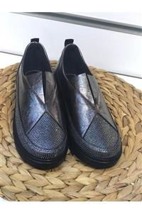 EssaShoes Kadın Platin Renk  Günlük Ayakkabı