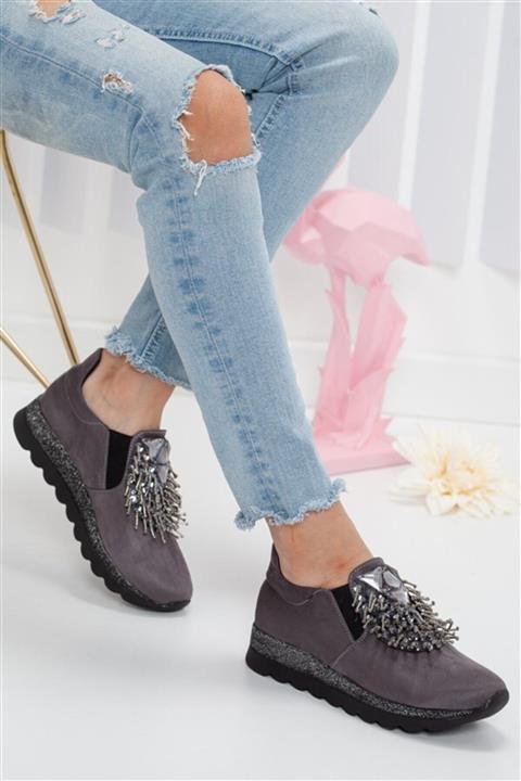 HN TEKSTİL Benita Ortopedik Füme Ayakkabı