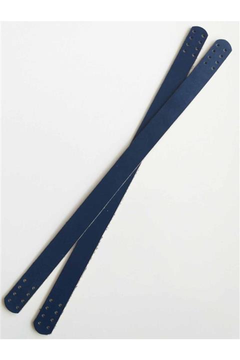 angel çanta aksesuar 35x2 Cm Gerçek Deri Çift Sap Lacivert