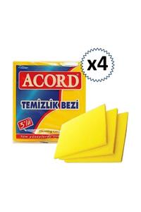 Acord Temizlik Bezi 35x40 Cm 3'lü Sarı 4 Paket