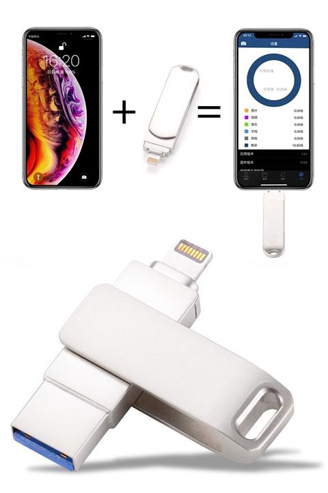 Favors Apple Iphone 7 Plus Uyumlu Otg Usb Flash Bellek 64 Gb Usb 3.0 Hızlı Veri Aktarımı