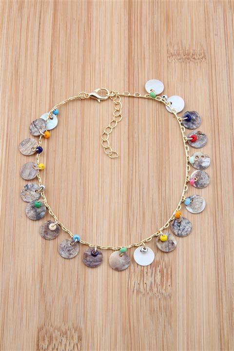 Pelin Aksesuar Sedefli Renkli Boncuklu Charm Halhal