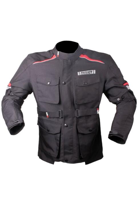 AnkaShop Motosiklet Montu Uzun Model 4 Mevsim Full Korumalı Oxford Kumaş Reflektif Kurye Motor Mont Siyah