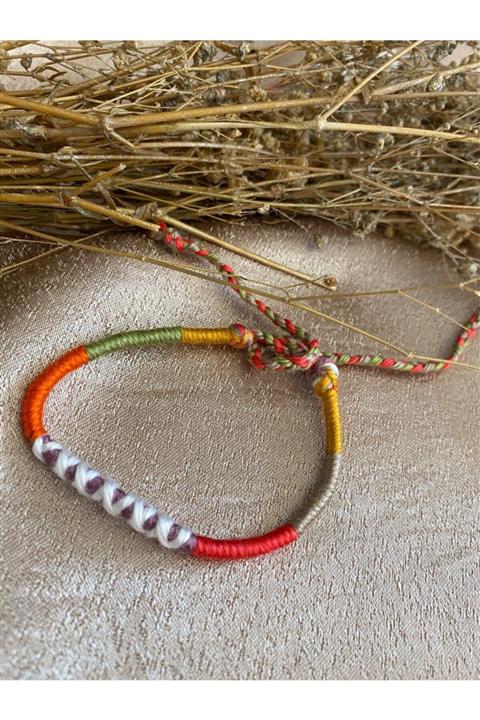 Markiz Takı Renkli Ip Halhal - Bileklik Modeli 11