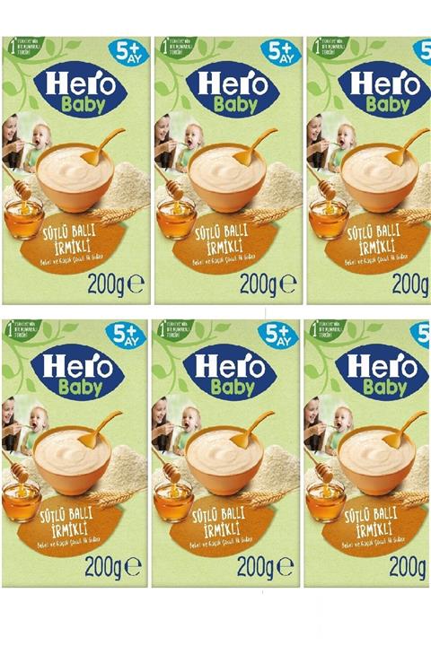 Hero Baby Sütlü Irmikli Ballı Kaşık Mama 200 G X 6 Adet