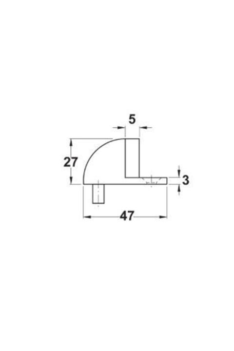 Hafele Stoper Zemine Vida Mat Kr.47x27 mm