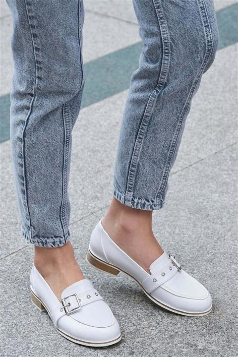 Mio Gusto Rachel Beyaz Oxford Ayakkabı