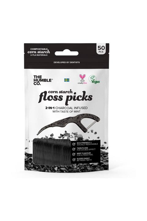 Humble Brush Kömür Etkisi Ve Nane Tadı Kürdanlı Diş Ipi 50 Adet