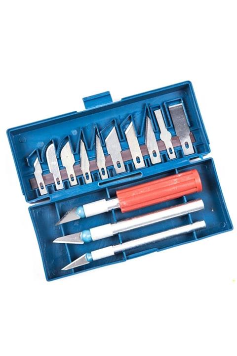 5DM Zanaat 16 Parça Hobi Gravür Ahşap Heykel Çömlek Oyma Şekil Verme 13 Maket Bıçak Neşter Seti