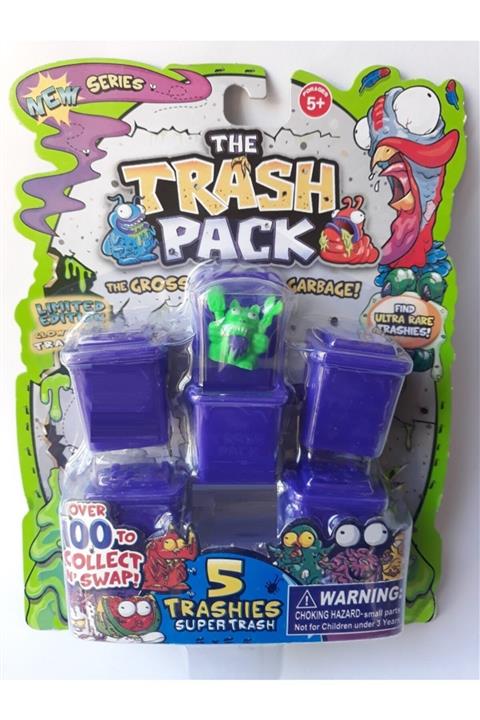 OYUNCAKSAHİLİ Çöps Çetesi Trash Pack Grosery 10 Parca Set Oyuncak 5 Figür 5 Kova